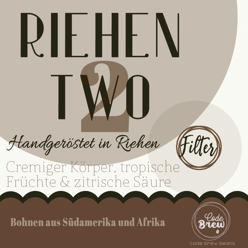 Riehen 2 Cafe Creme Mischung. Geeignet für Bialetti und lange Kaffees