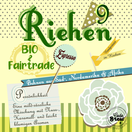 Riehen 9. Bio und Fairtrade Blend für Espresso.