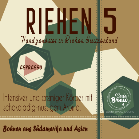 Riehen 5 Espresso Mischung. Ideal für Espresso und Kaffeevollautomat