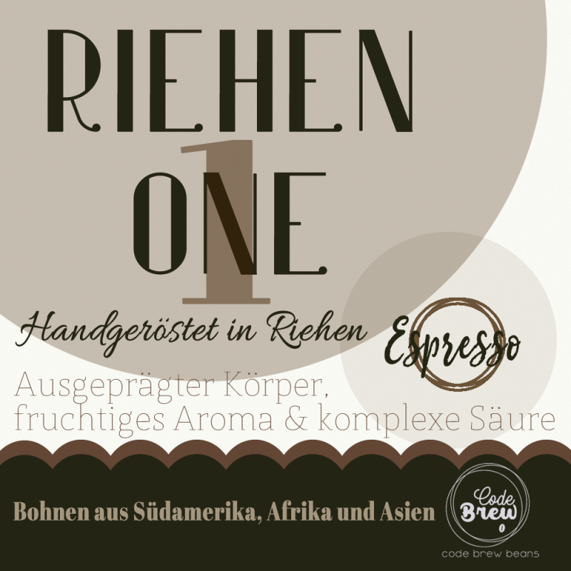 Riehen 1. Classic espresso blend. Fruity and classic blend.
